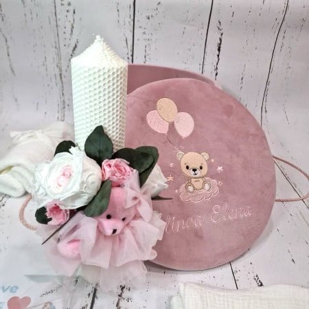 Lumanari botez - Lumanare botez - Sweet bear- ceara naturala