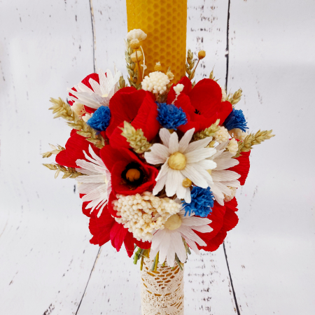 Lumanare botez-  Rustic Poppies [3]