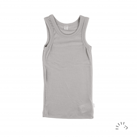 Maiou copii din lana merinos si matase- Light Grey