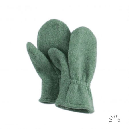 Manusi bumbac organic fleece- Dark Green Melange