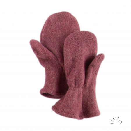 Manusi bumbac organic fleece- Raspberry Melange