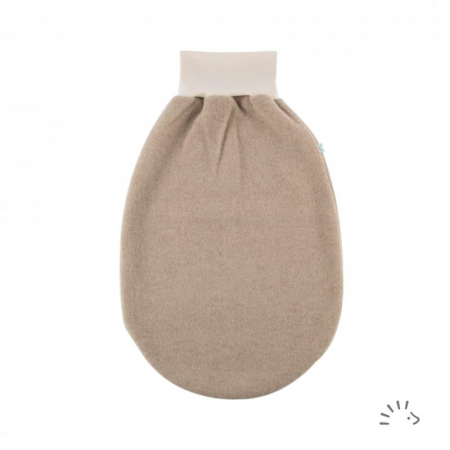 Haine naturale - Sac de dormit pentru bebelusi din lana merino fleece - Beige Melange