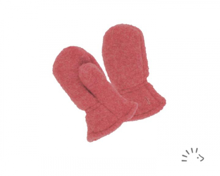 Manusi lana merino organica fleece- Vintage Red