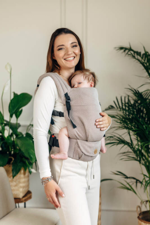 Marsupiu reglabil ergonomic LennyLight LITTLE HERRINGBONE EBONY BLACK [9]