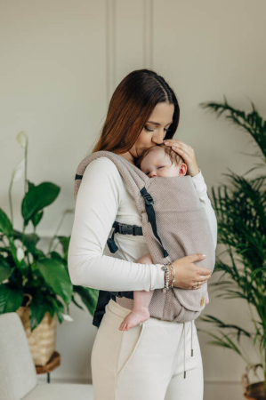 Marsupiu reglabil ergonomic LennyLight LITTLE HERRINGBONE EBONY BLACK [2]