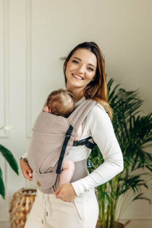 Marsupiu reglabil ergonomic LennyLight LITTLE HERRINGBONE EBONY BLACK [3]