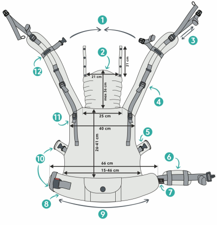 Marsupiu reglabil Lenny UpGrade  CATKIN - WILLOW-  Bambus [8]