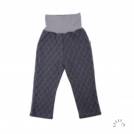 Pantaloni din bumbac organic - Diamond Quilt Anthracite