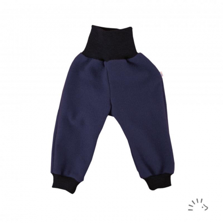 Haine naturale - Pantaloni din lana merinos fiarta/impaslita boiled wool- Dark Blue