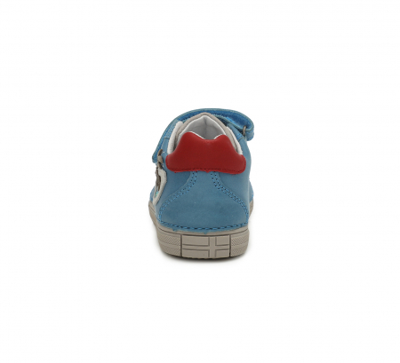 Pantofi baieti din piele cu prindere velcro, albastru- D.D.Step [2]