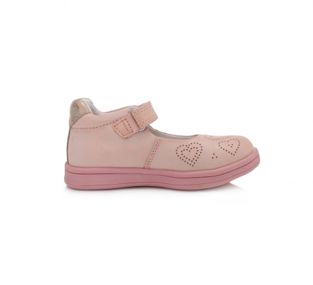 Pantofi balerini piele fete, Ponte20, inimioare roz- D.D.Step [2]