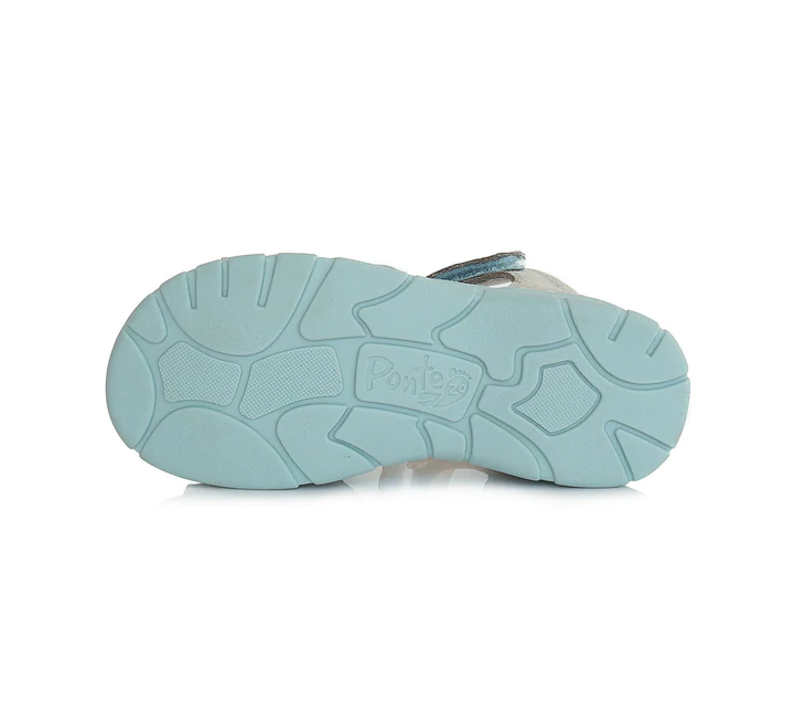 Sandale fete din piele, Ponte20, bleu- D.D.Step [3]