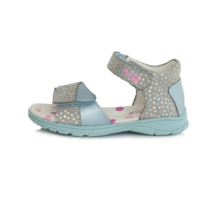 Incaltaminte copii - Sandale fete din piele, Ponte20, bleu- D.D.Step