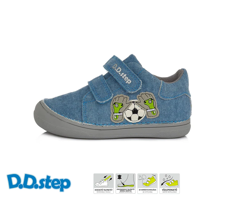 Incaltaminte copii - Pantofi de panza, baieti, jeans fotbal - D.D.Step