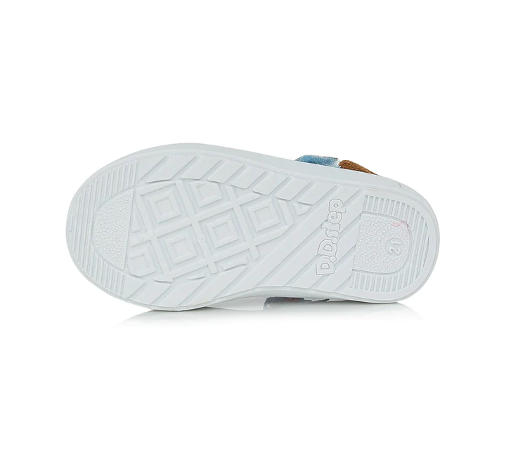 Pantofi de panza fete, bleu cu floricele - D.D.Step [4]