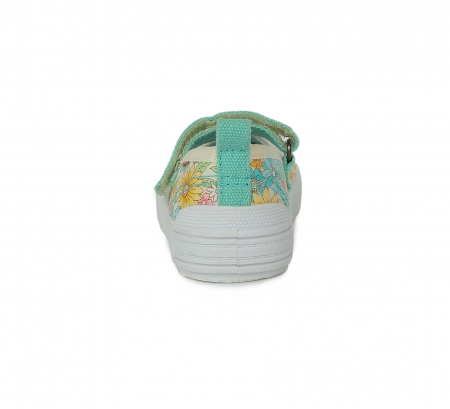 Pantofi de panza fete, verde cu floricele - D.D.Step [2]