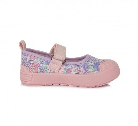 Pantofi de panza fete, mov cu floricele - D.D.Step [2]