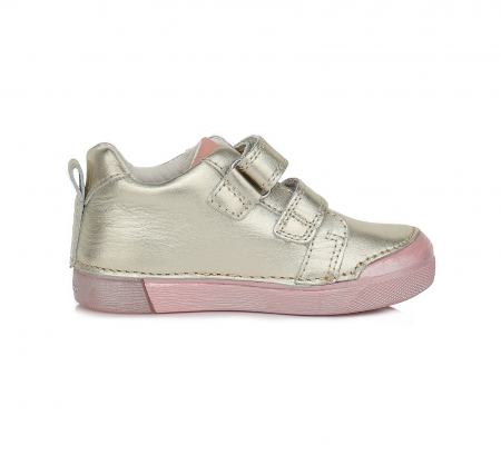 Pantofi fete, piele, prindere cu scai, auriu STAR - D.D.Step [2]