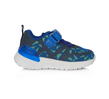 Pantofi sport din panza, baiaeti, cu LED-uri, albastru - D.D.Step [2]