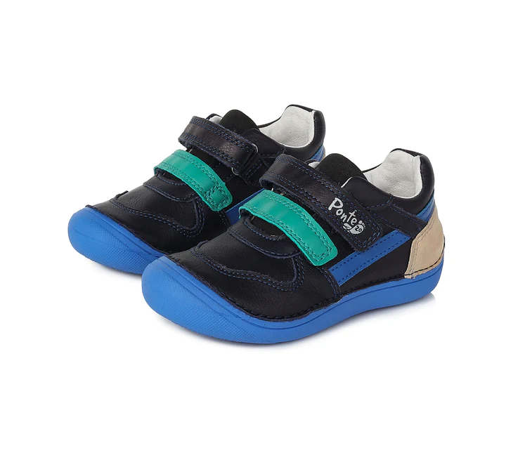 Pantofi sport din piele naturala pentru baieti, cu talpa supinata -Bleumarin  - Ponte20 [5]