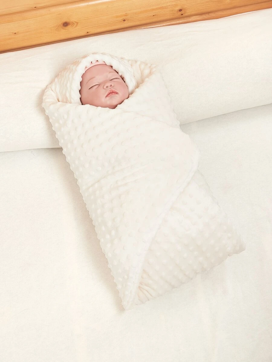 Patura fleece pentru bebelusi White I 100x75 cm [3]