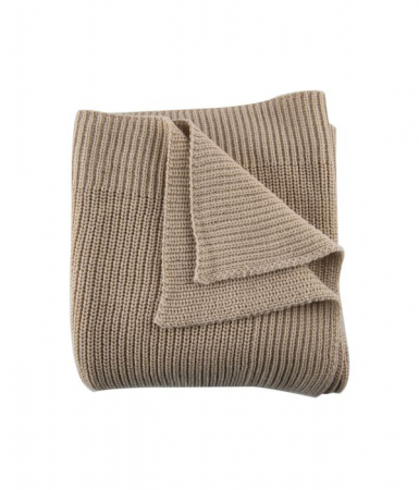 Patura tricotata din lana merino Beige [2]