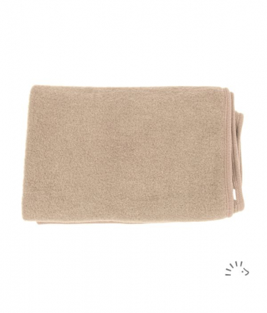 Haine naturale - Patura bebe din lana merino fleece I Beige Melange