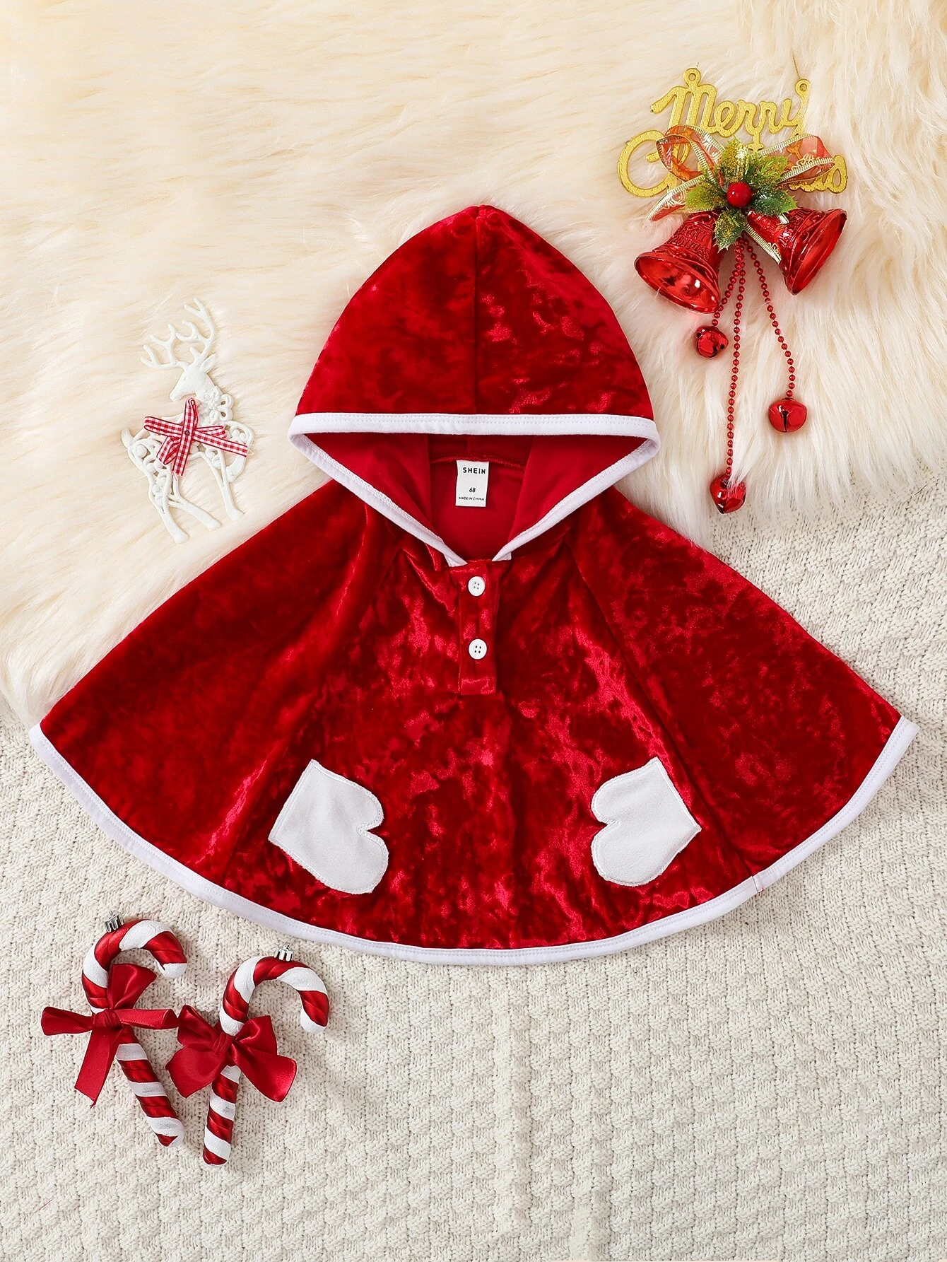 Colectia de Craciun - Pelerina fete din catifea - Craciunita