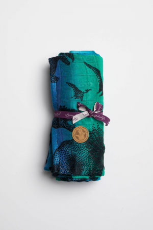 Paturici bebe - Pled mare/ Swaddle blanket JURASSIC PARK LennyLamb- 120x120 cm
