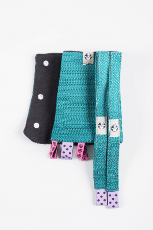 Protectii bretele LennyLamb - LITTLE HERRINGBONE OMBRE TEAL [3]