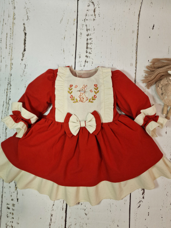 Rochie de bumbac, cu broderie Iepuras [6]