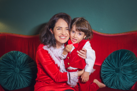 Rochie din catifea cu dantela penttu femei- Christine [3]