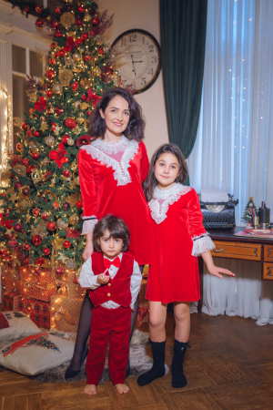 Rochie din catifea cu dantela penttu femei- Christine [7]