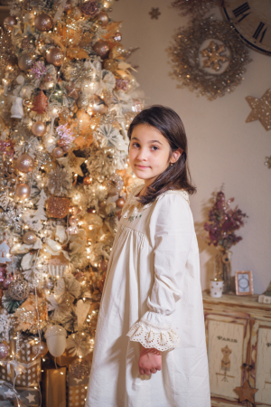 Rochie din panza de bumbac, cu broderie MUSETEL [3]