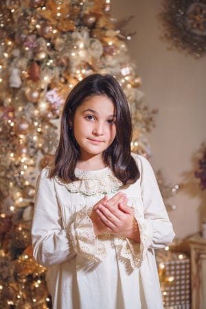 Rochie din panza de bumbac, cu broderie MUSETEL [2]