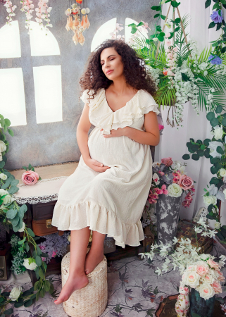 Rochie din panza naturala pentru gravide I Dorinta [4]