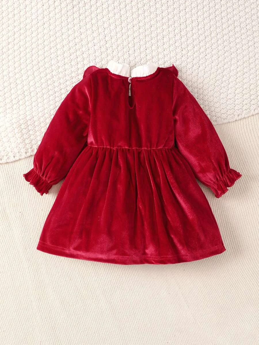 Costume tematice copii - Rochie fete catifea- Baby Amelia