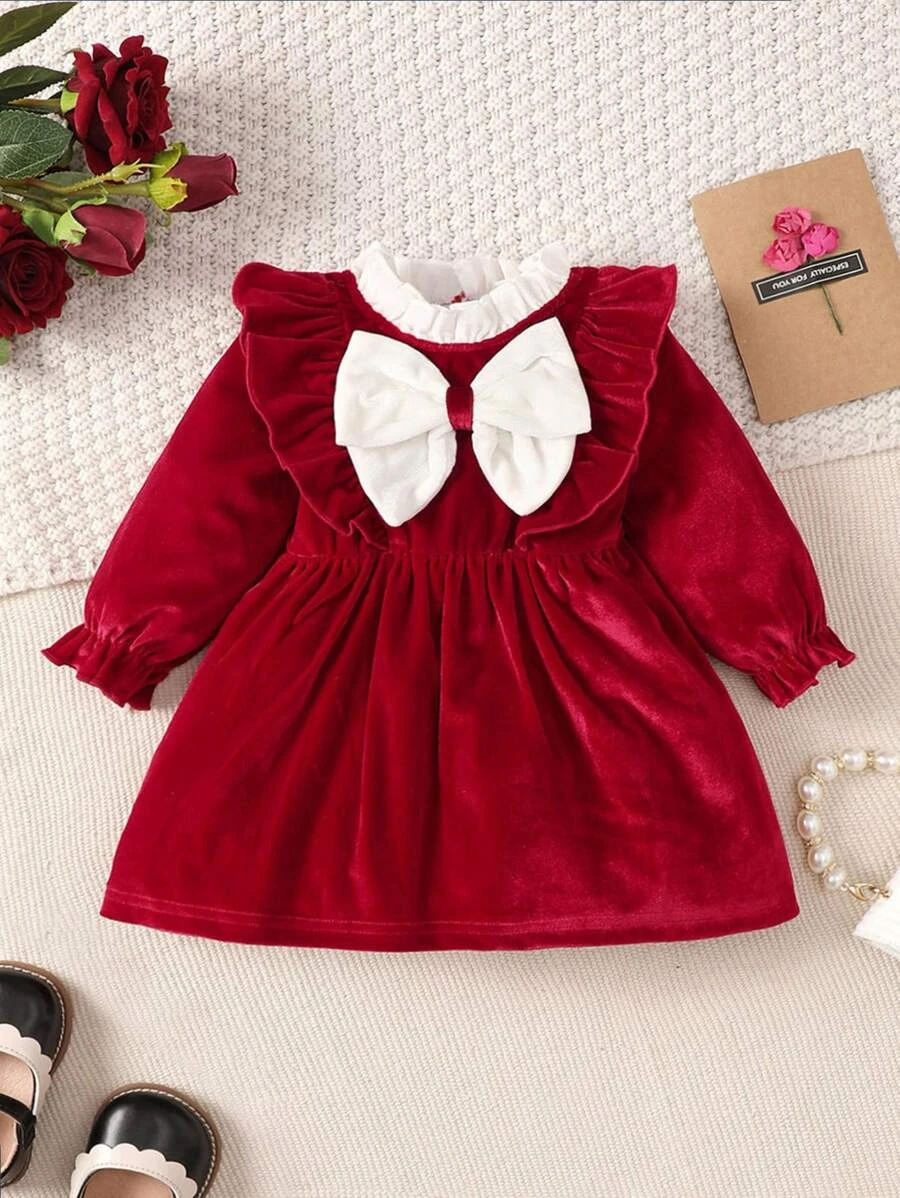 Costume tematice copii - Rochie fete catifea- Baby Amelia