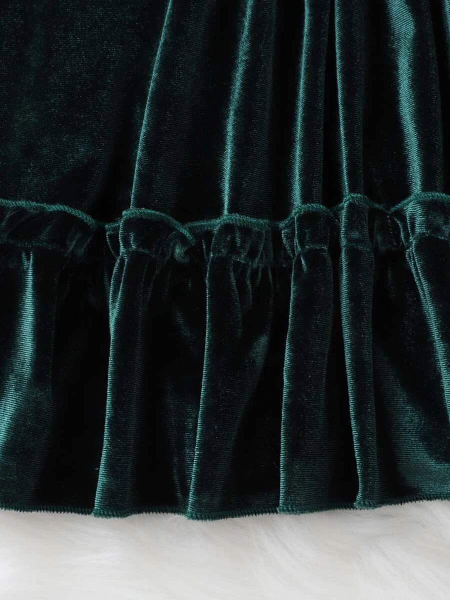 Rochie fete catifea verde I baby Carla [3]