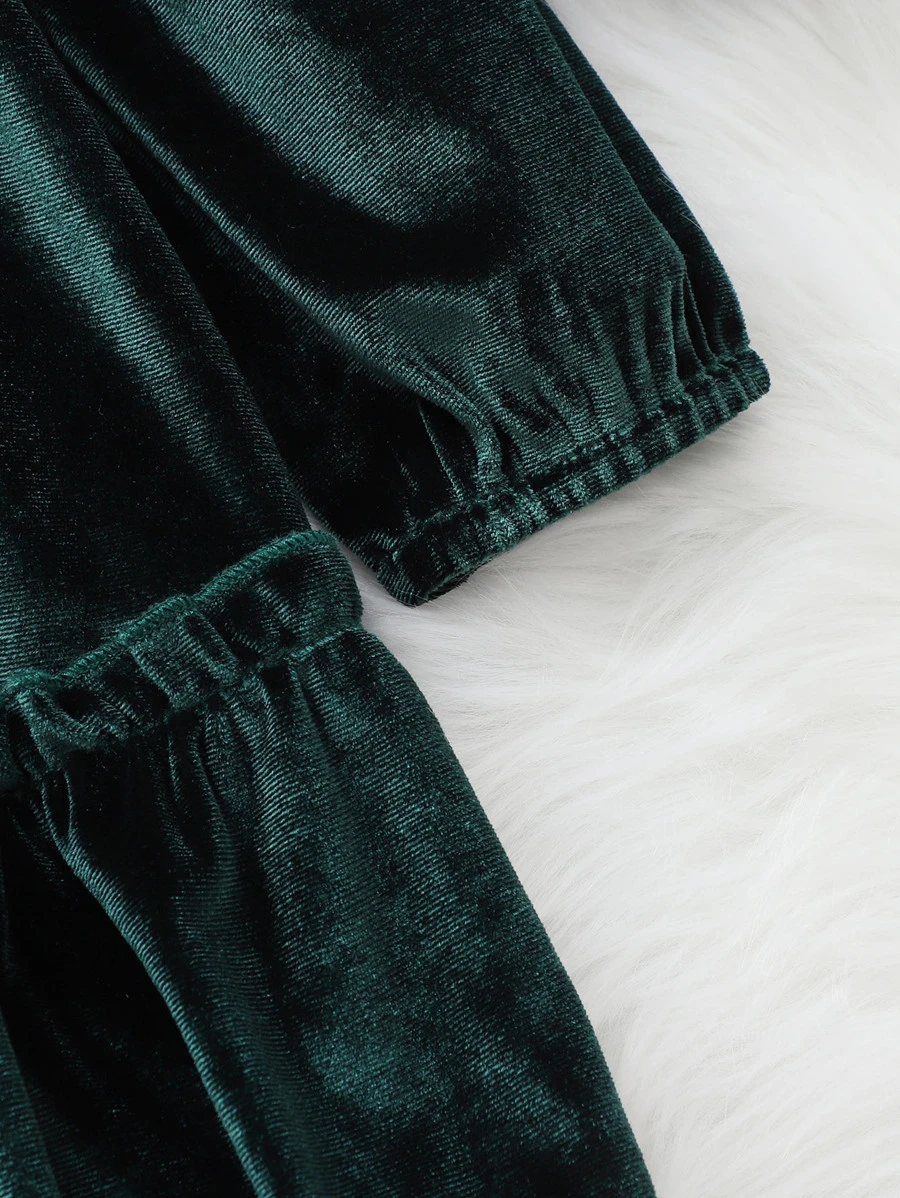 Rochie fete catifea verde I baby Carla [4]