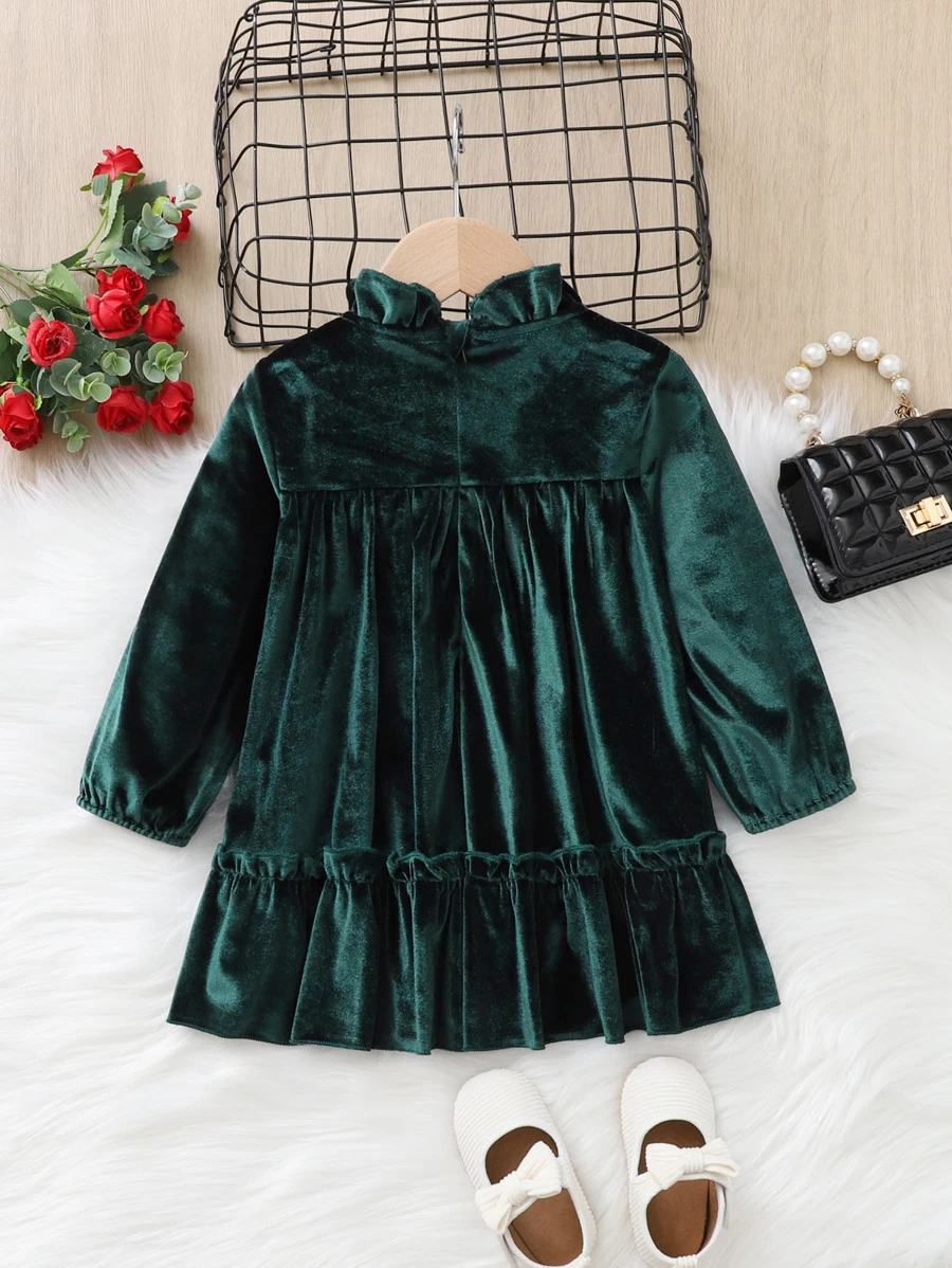 Rochie fete catifea verde I baby Carla [1]