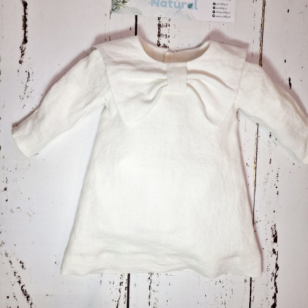 Rochie fete din in pur moale 100% - Sweet Bow [1]