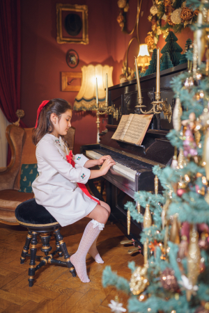 Rochie din catifea, cu guleras detasabil- Celine [3]