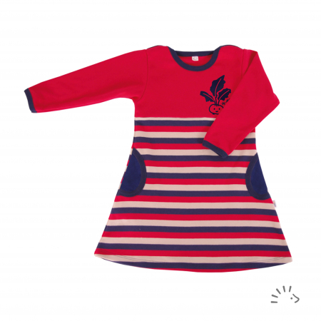 Haine naturale - Rochie Lina din bumbac organic tricotat- Vintage Red