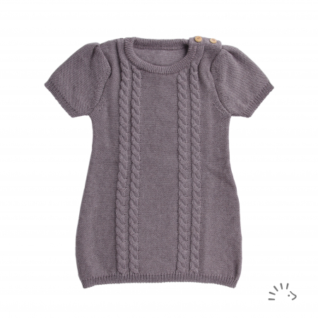 Haine naturale - Rochie Anika din lana merino tricotata Brown