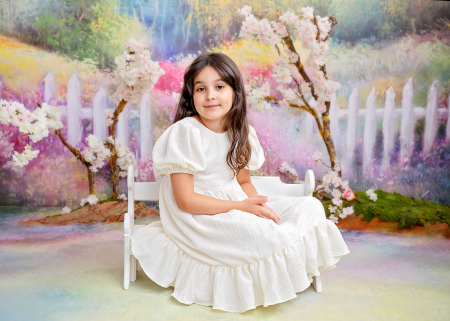 Haine naturale - Rochie pentru fete din panza naturala I Ingrid