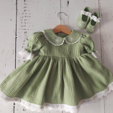 Set rochita si botosei din muselina - Vintage Dandelion [3]