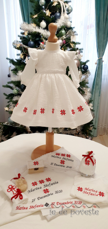 1 Decembrie - Rochie fetite pentru botez I Muselina I Colul Morii