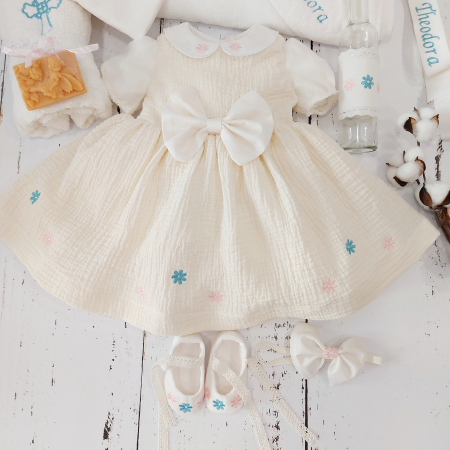 Rochita botez Sweet Blossom - Pink & Blue [6]