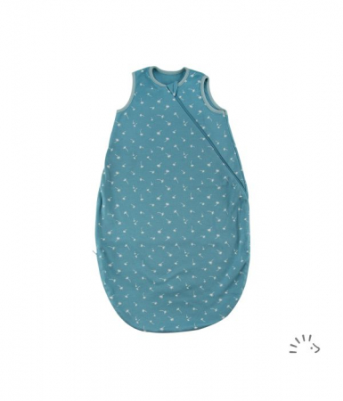 Haine naturale - Sac de dormit fara maneci pentru bebelusi Vintage Blue Dandelion